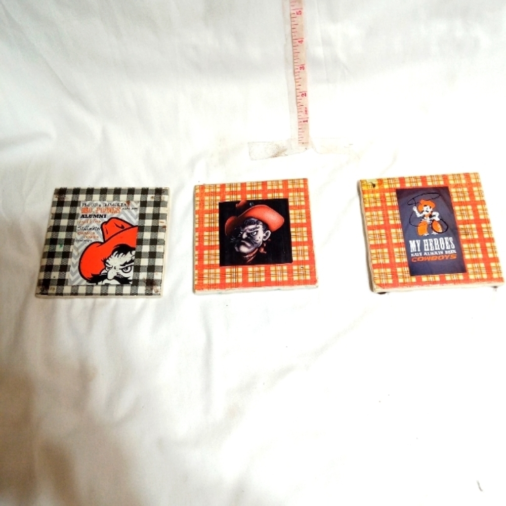 𝅺osu Cowboys coasters. (set of 3)